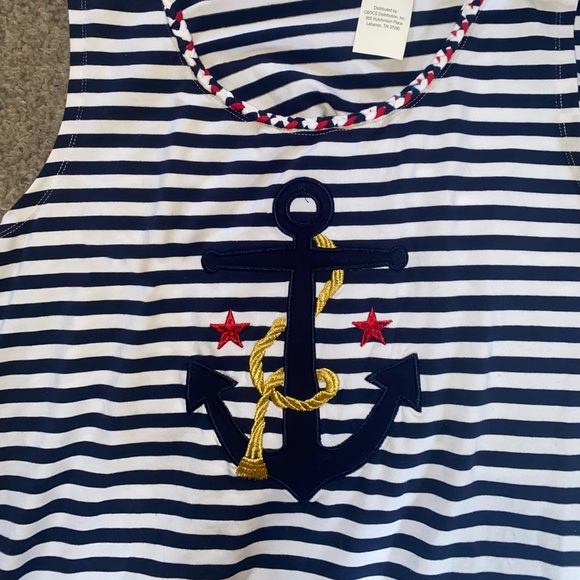 Striped Anchor Tank Top NWT - Picture 2 of 3